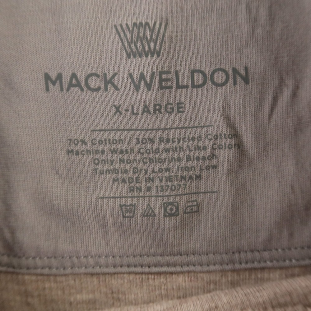 Mack Weldon Sweatshirt Mens XL Gray Beige Solid Cotton Crewneck - Picture 3 of 10